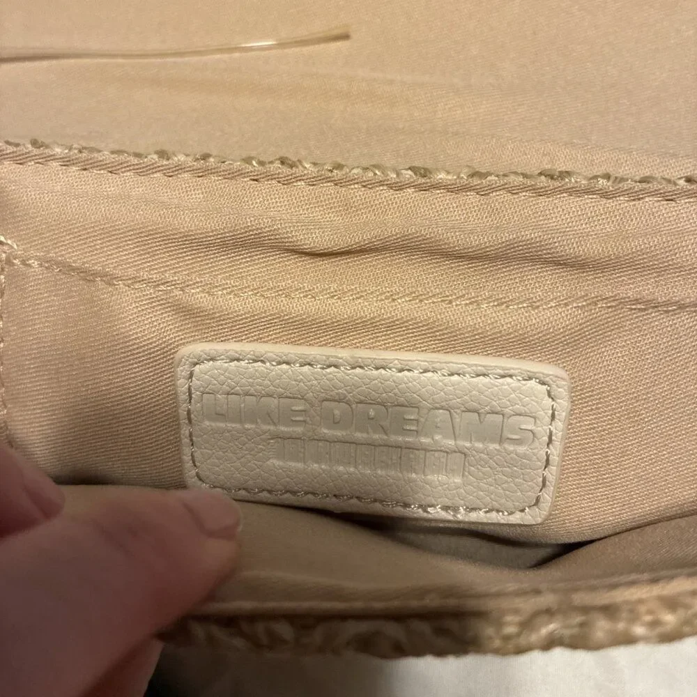 Like Dreams Beige Ivory Vegan Faux Leather Bow Clutch Bag